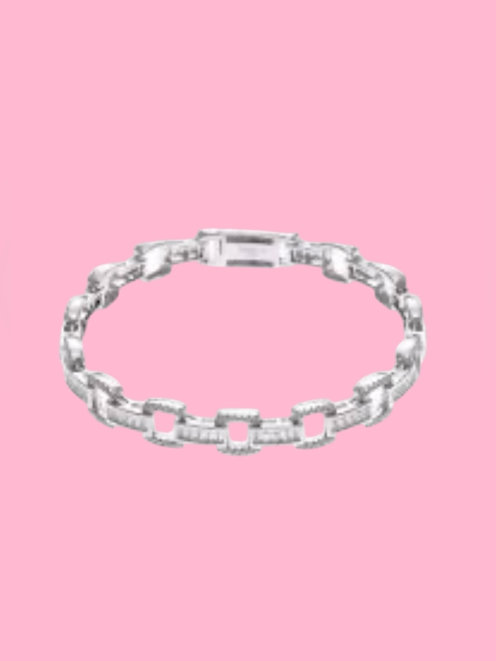 Silver Pavé Link Bracelet | Stainless Steel | New 🩶 - Picture 4 of 8